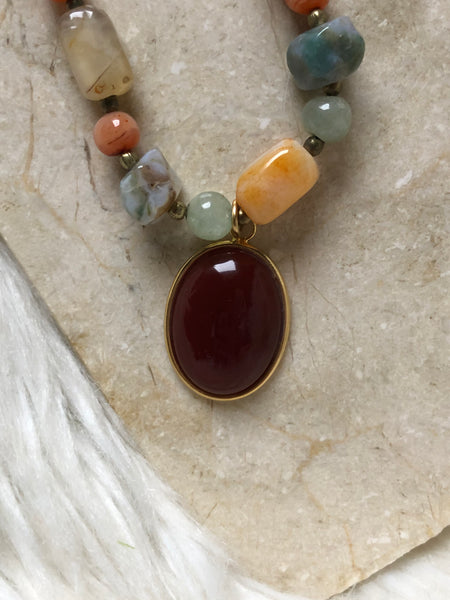 Carnelian and Gemstone Necklace