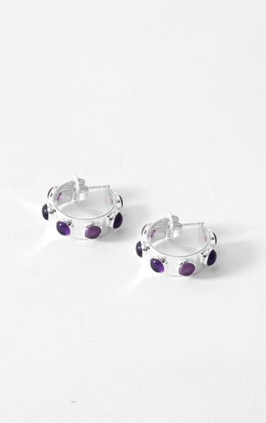 Amethyst Athena Hoops