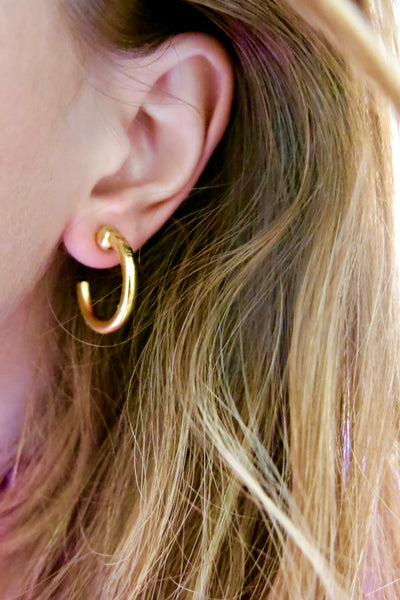 14k gold plated hoops