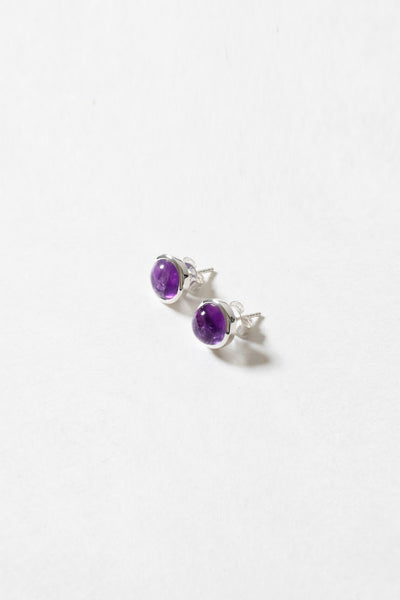 Silver Amethyst Debra Studs