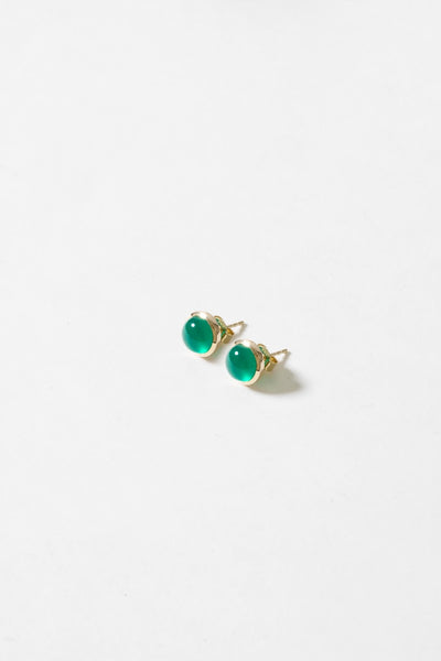 14k Gold and Green Onyx Debra Studs